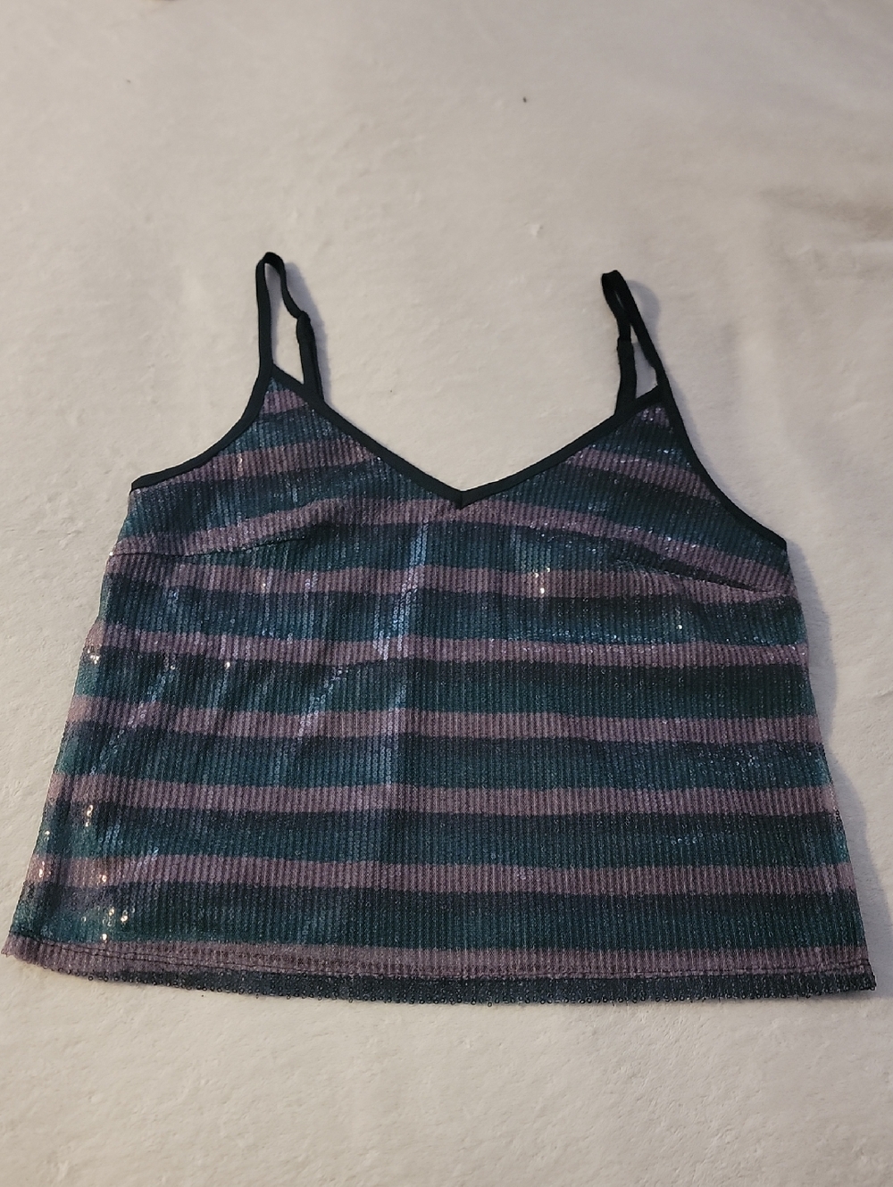 wild fable Teal & Lavender Striped Sequin Cami